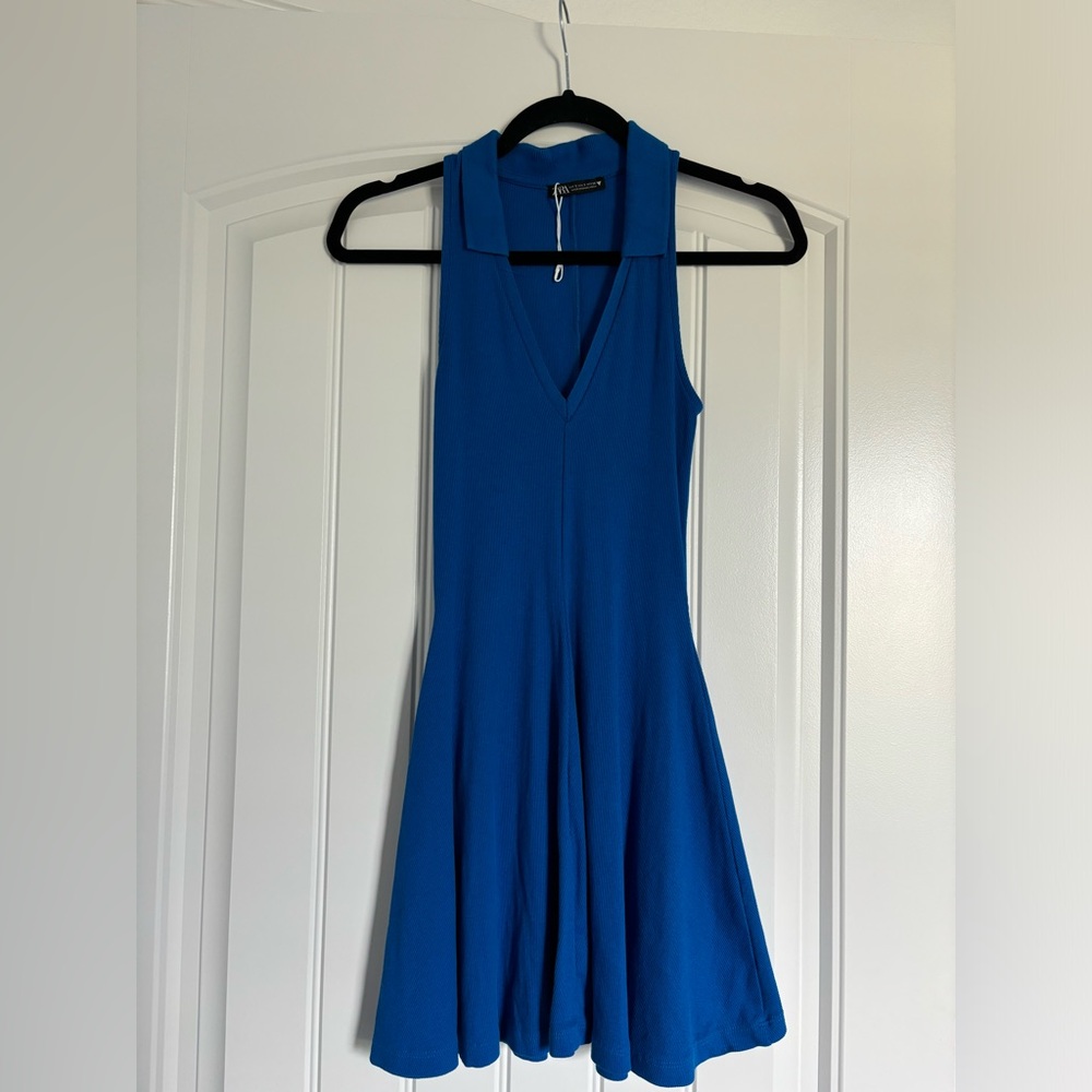 Zara Blue Collar Dress